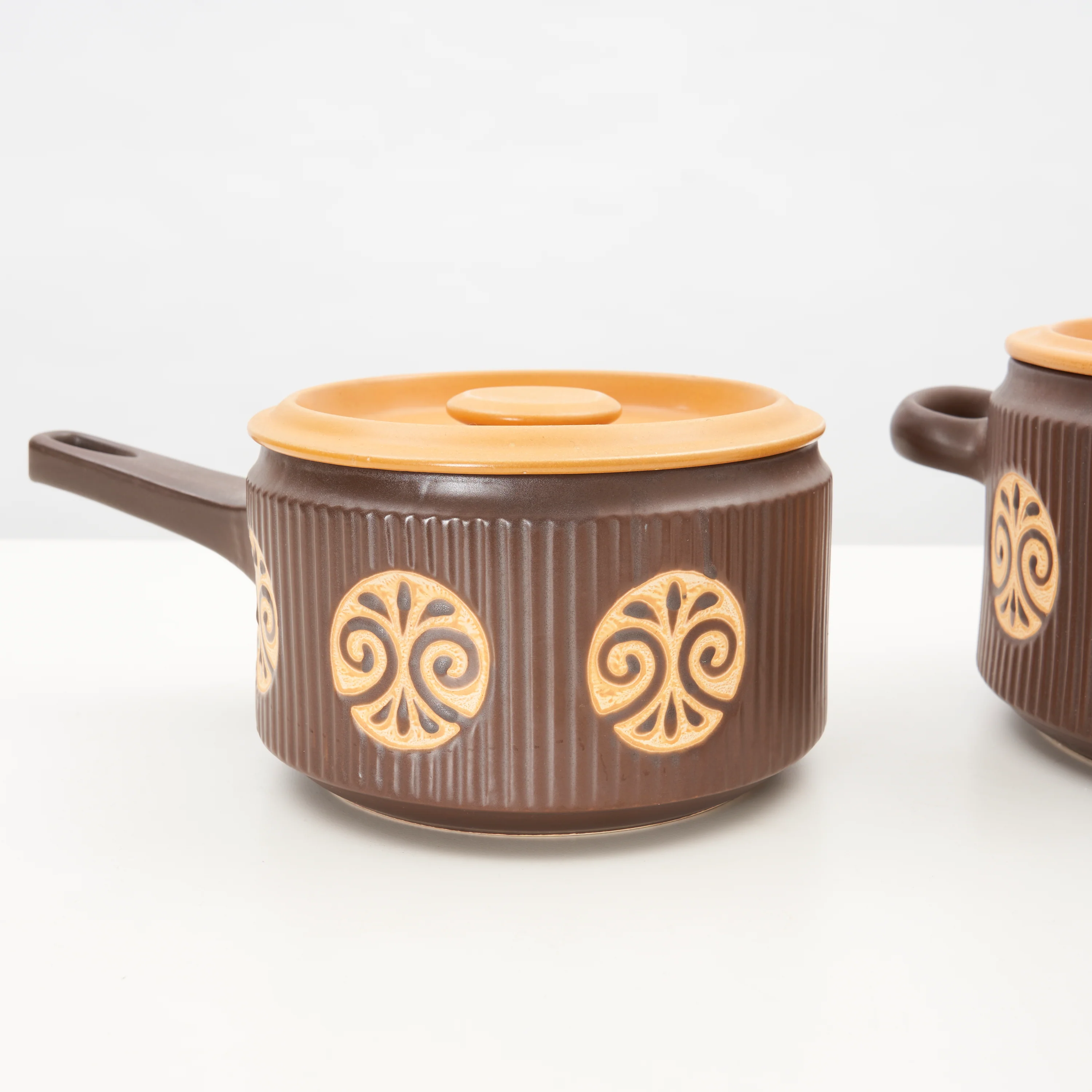 3 Piece Vintage Shungyo Stoneware Oven / Flame Proof Cooking Pots - Image 5