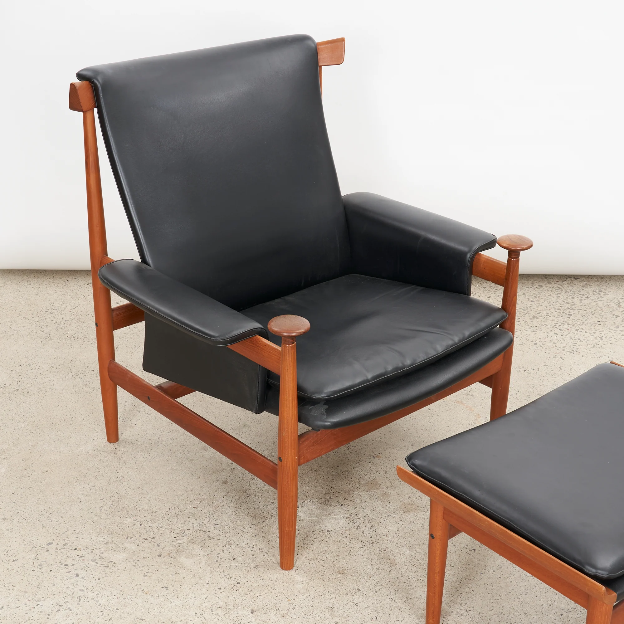 'Bwana' Teak & Leather Lounge Chair & Ottoman by Finn Juhl for France & Søn, Denmark - Image 5