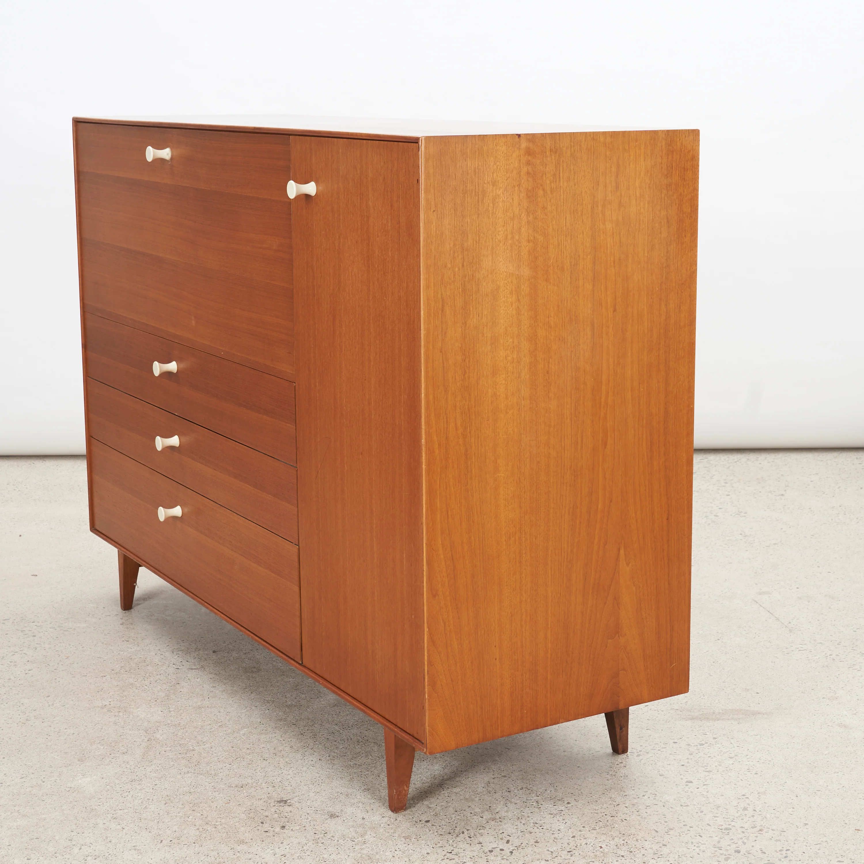 George Nelson Walnut Thin Edge Drop-Front Secretary For Herman Miller - Image 16