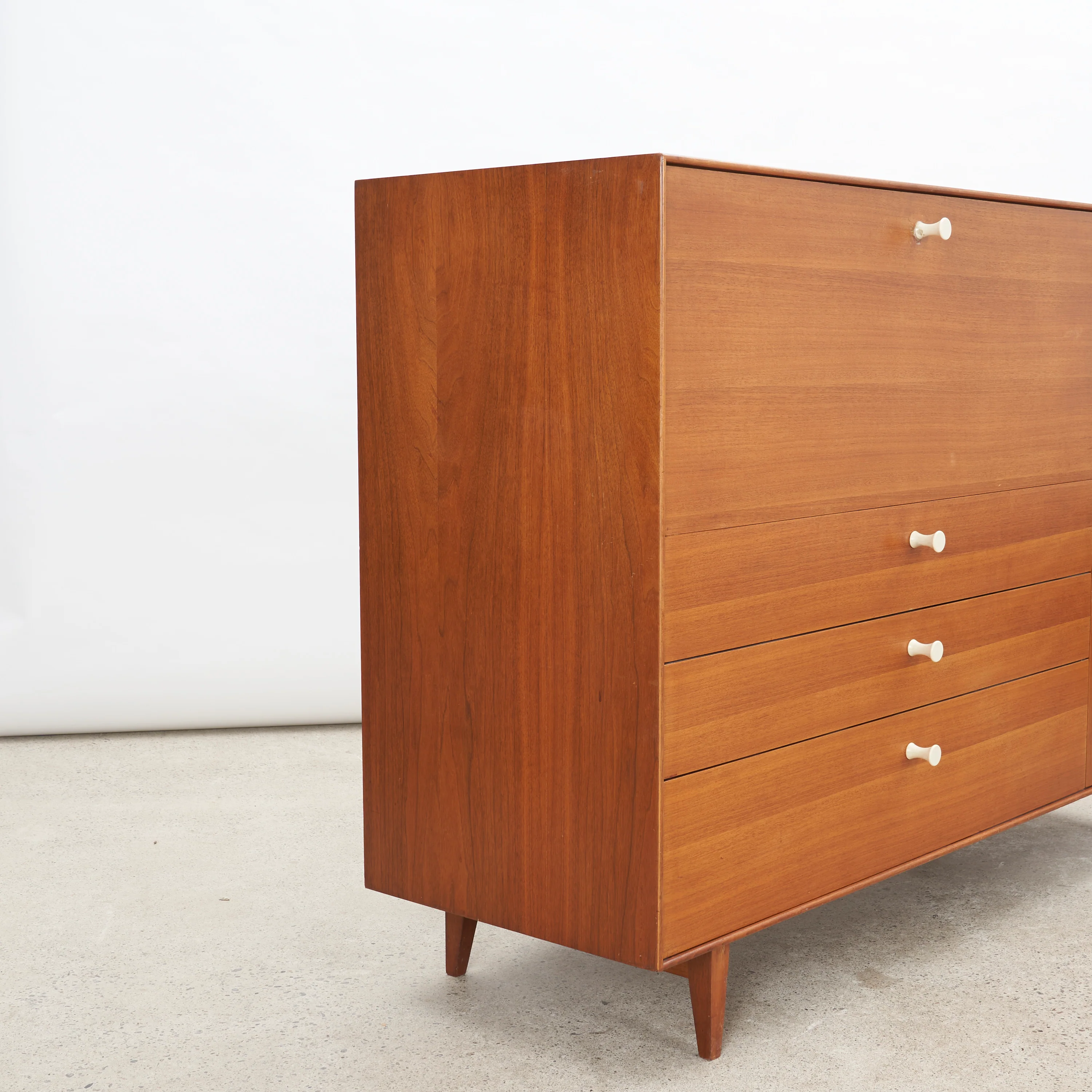 George Nelson Walnut Thin Edge Drop-Front Secretary For Herman Miller - Image 3