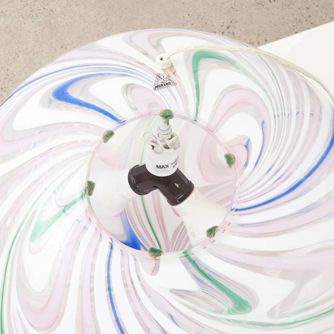 Large Murano Glass Swirl Table Lamp, Italy - Image 6