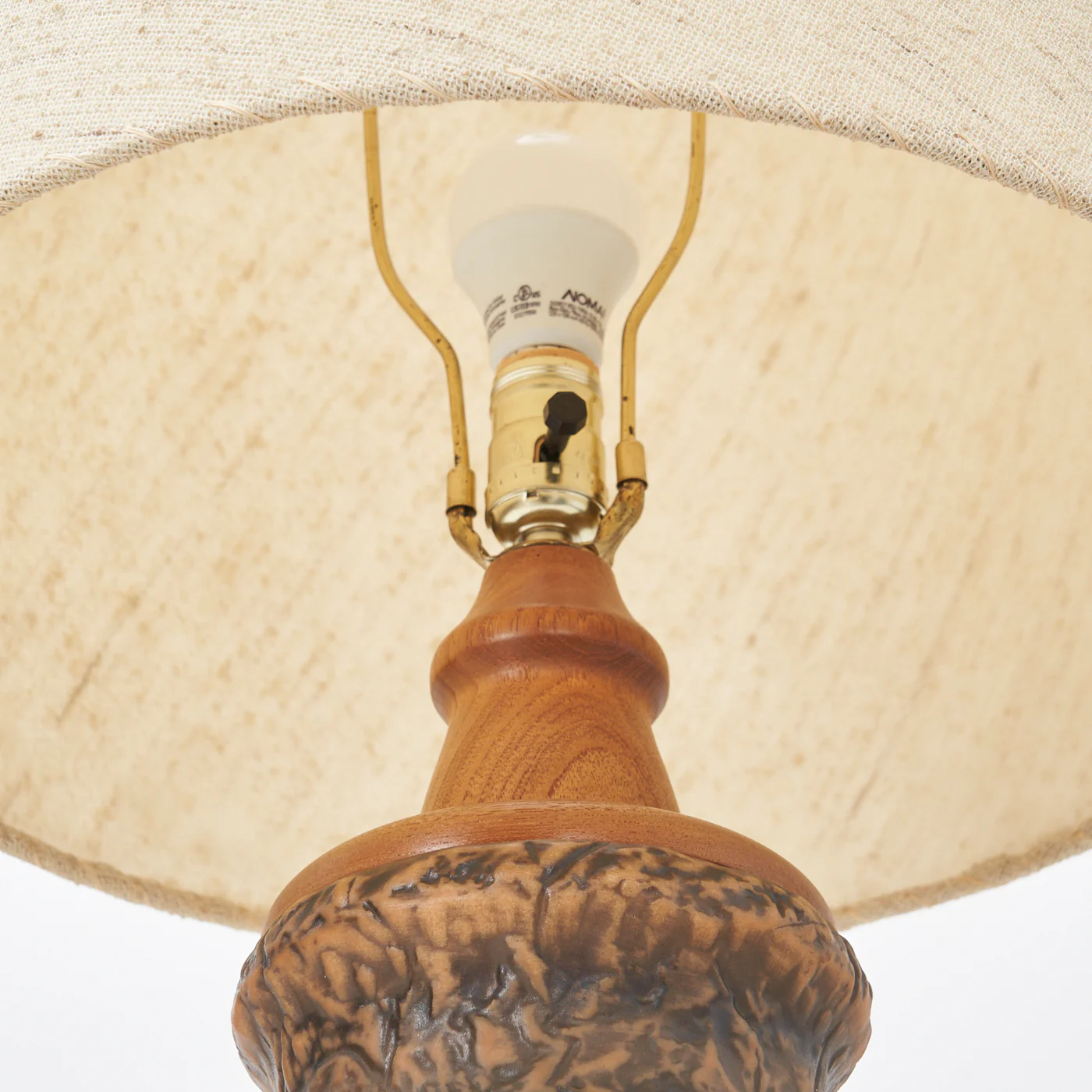 Large Teak & Ceramic Table Lamp - Image 6
