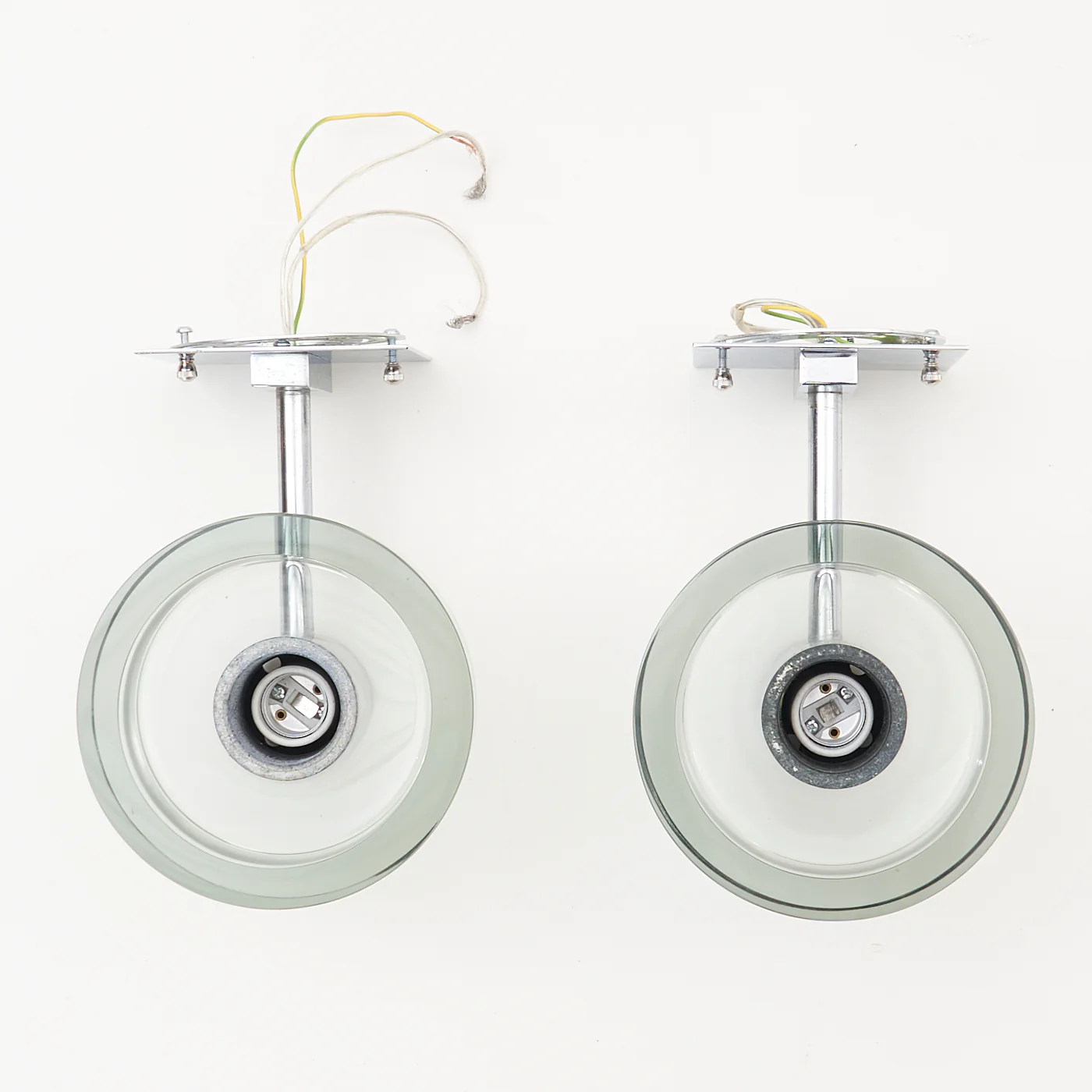 Pair of Chrome & Glass Wall Sconces by Flavio Poli for Seguso, Italy - Image 5