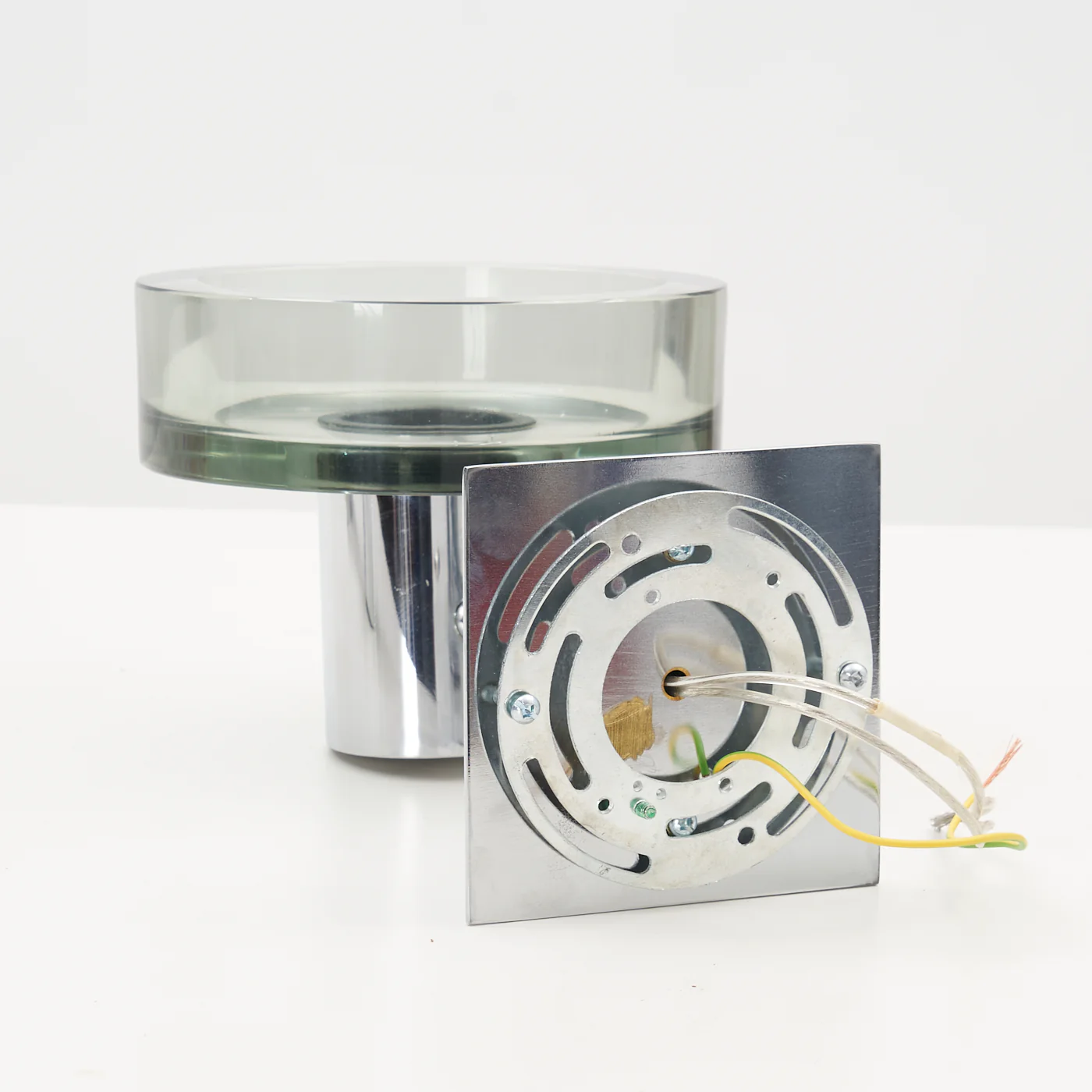 Pair of Chrome & Glass Wall Sconces by Flavio Poli for Seguso, Italy - Image 7