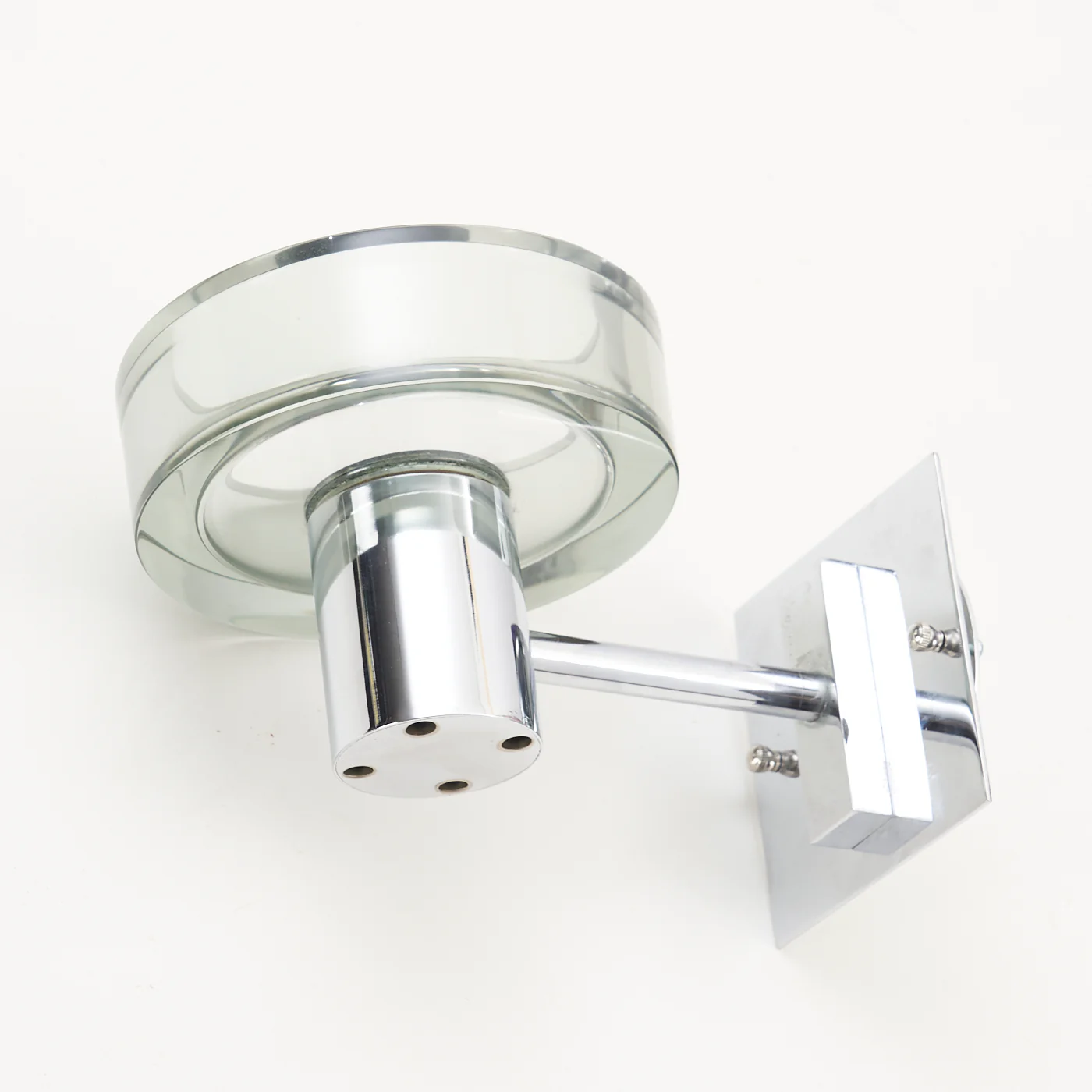 Pair of Chrome & Glass Wall Sconces by Flavio Poli for Seguso, Italy - Image 8