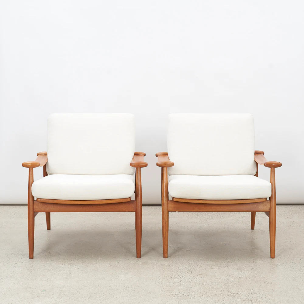 Pair of Teak 'Model 133' aka 'Spade' Lounge Chairs by Finn Juhl for France & Daverkosen, Denmark - Image 6