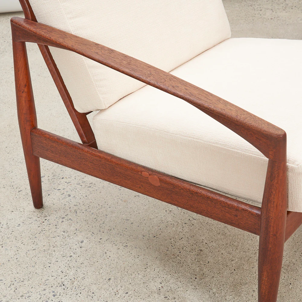 Pair of Teak ‘Paper Knife' Lounge Chairs by Kai Kristiansen for Magnus Olesen, Denmark - Image 11