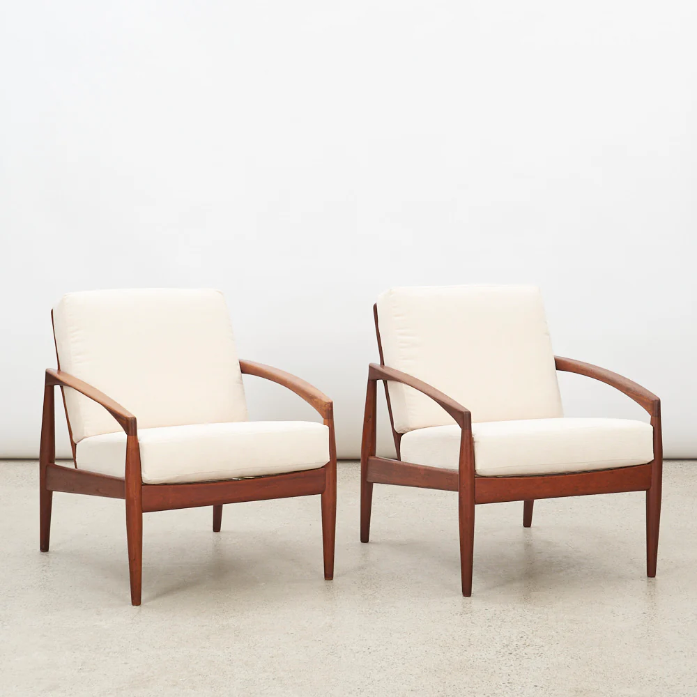 Pair of Teak ‘Paper Knife' Lounge Chairs by Kai Kristiansen for Magnus Olesen, Denmark - Image 3