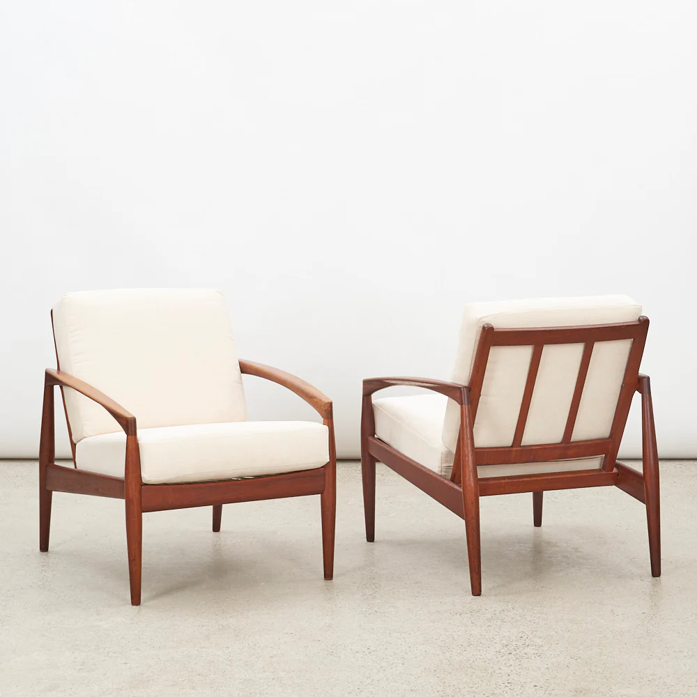 Pair of Teak ‘Paper Knife' Lounge Chairs by Kai Kristiansen for Magnus Olesen, Denmark - Image 4