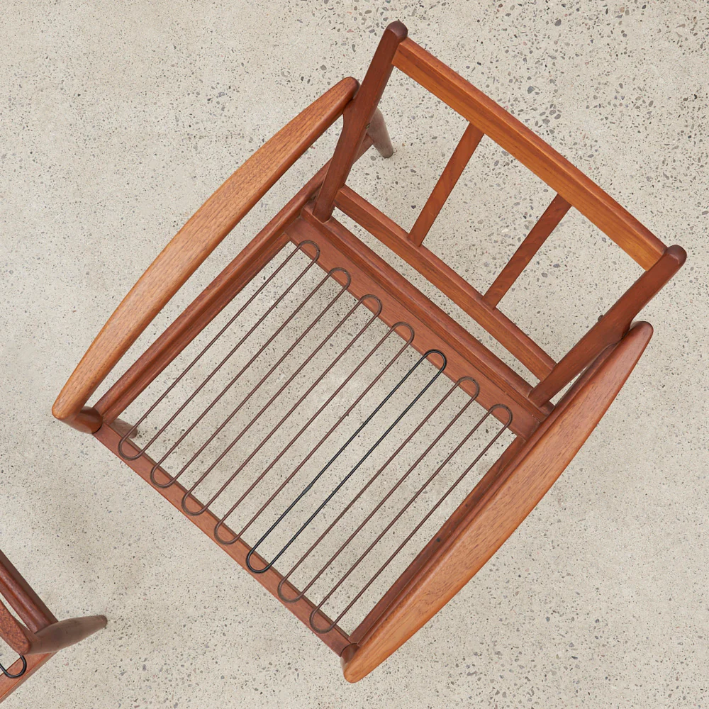 Pair of Teak ‘Paper Knife' Lounge Chairs by Kai Kristiansen for Magnus Olesen, Denmark - Image 8