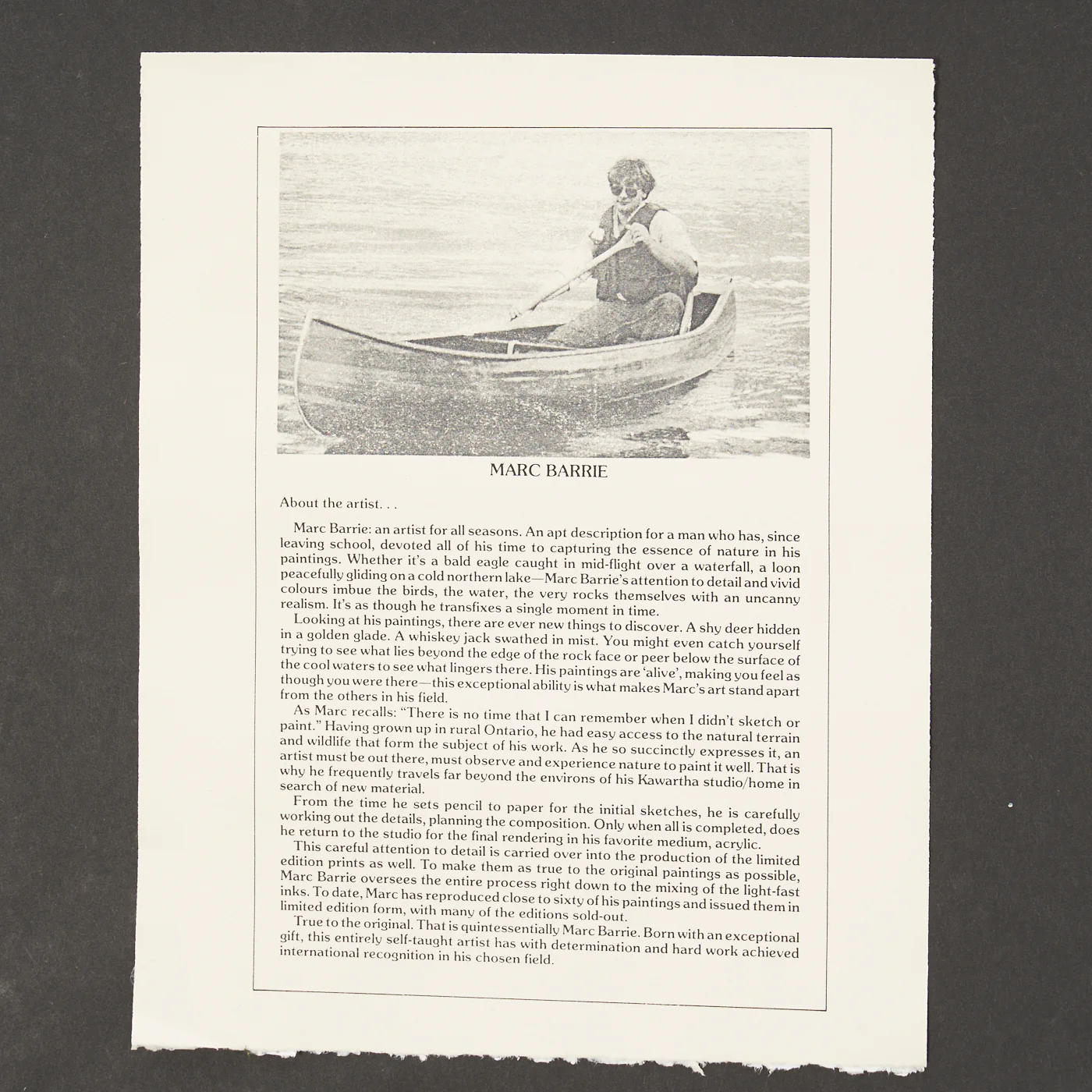 Signed Print of 'Autumn Splendour - Common Loon' by Marc Barrie - Image 8