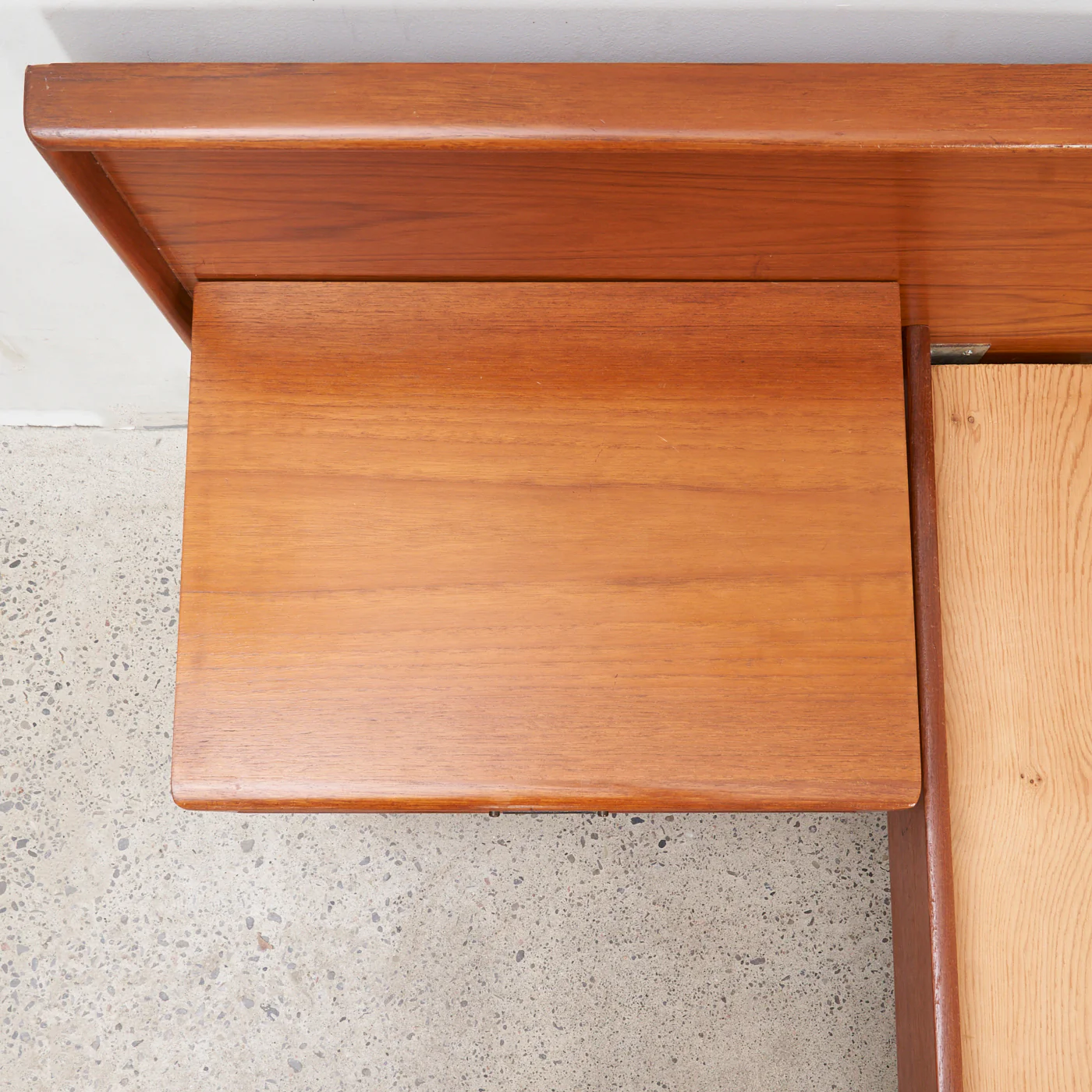 Teak King Bed w/ Floating Nightstands - Image 3