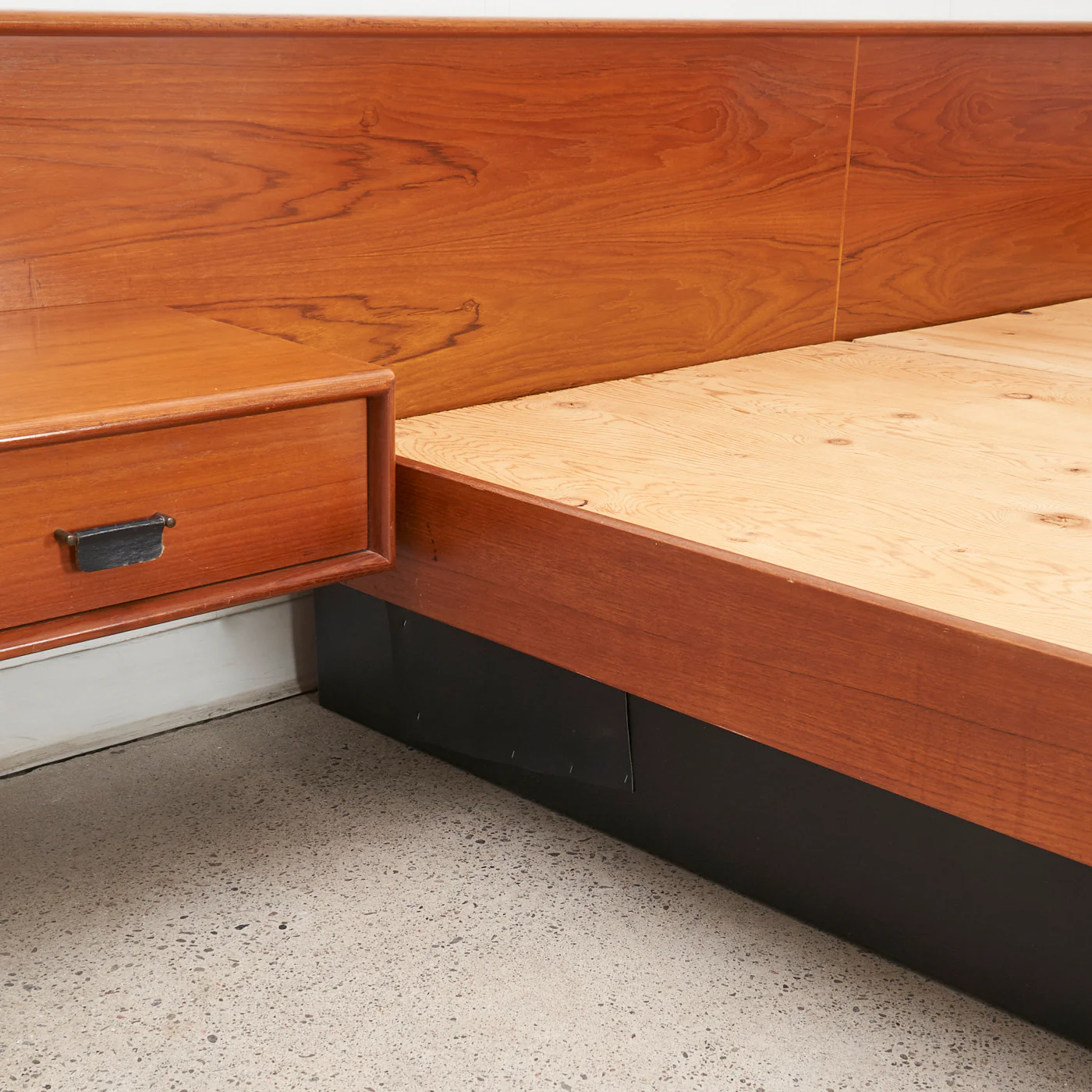 Teak King Bed w/ Floating Nightstands - Image 5