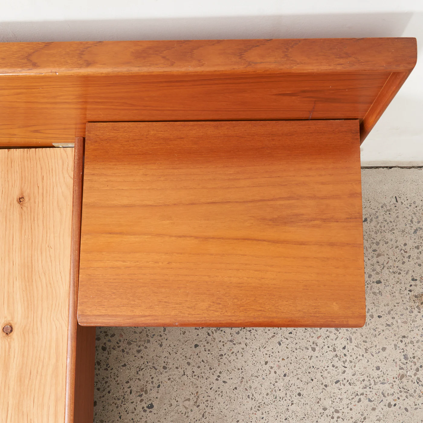 Teak King Bed w/ Floating Nightstands - Image 7