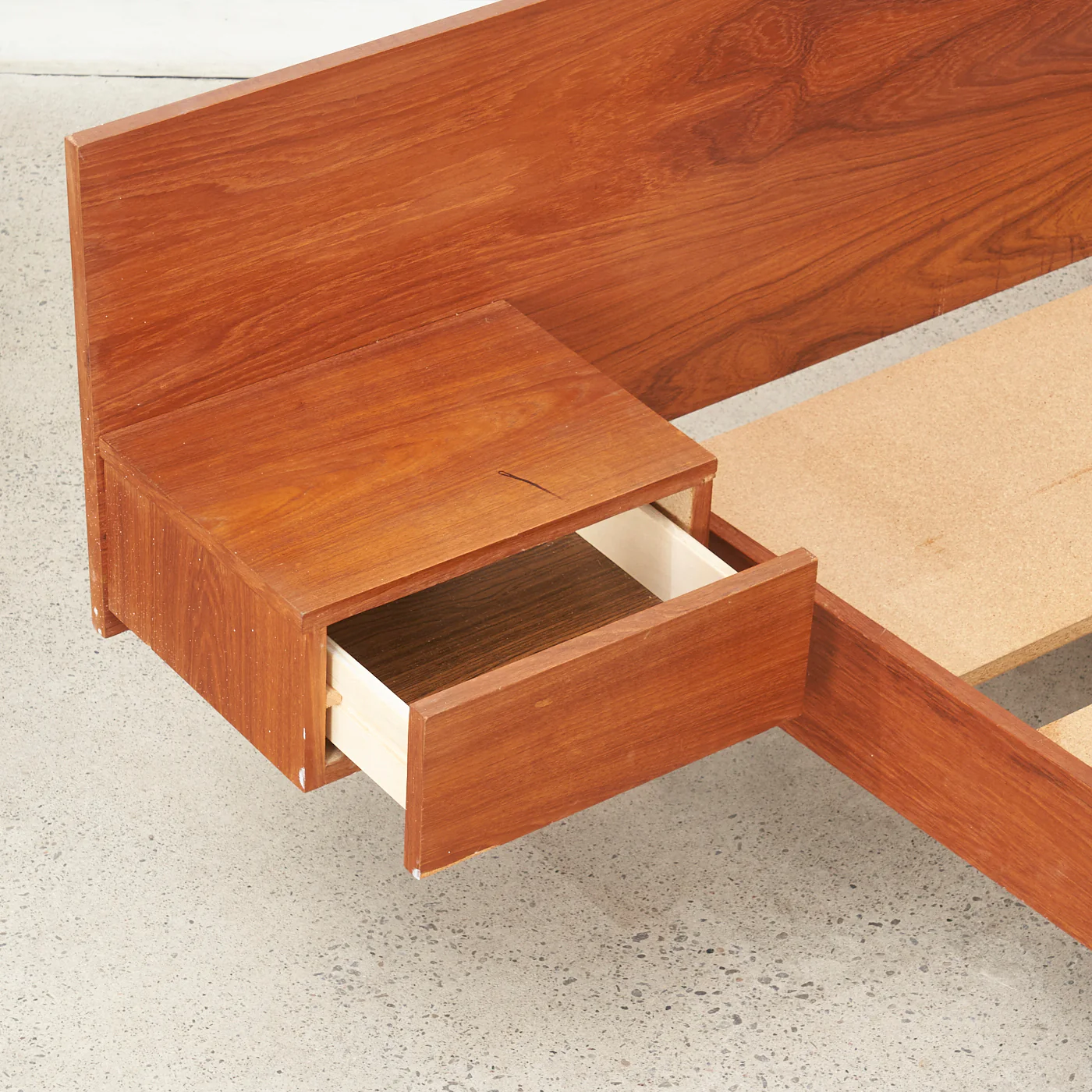 Teak Queen Bed w/ Floating Nightstands - Image 10