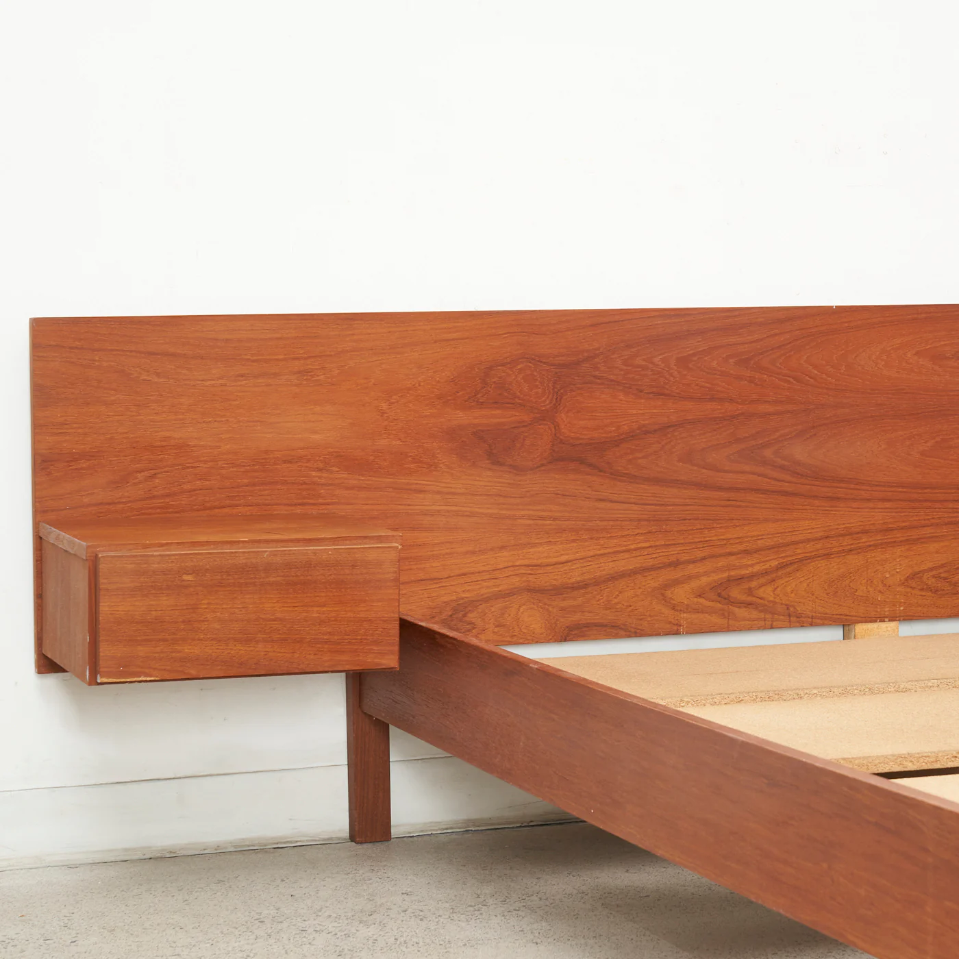 Teak Queen Bed w/ Floating Nightstands - Image 3