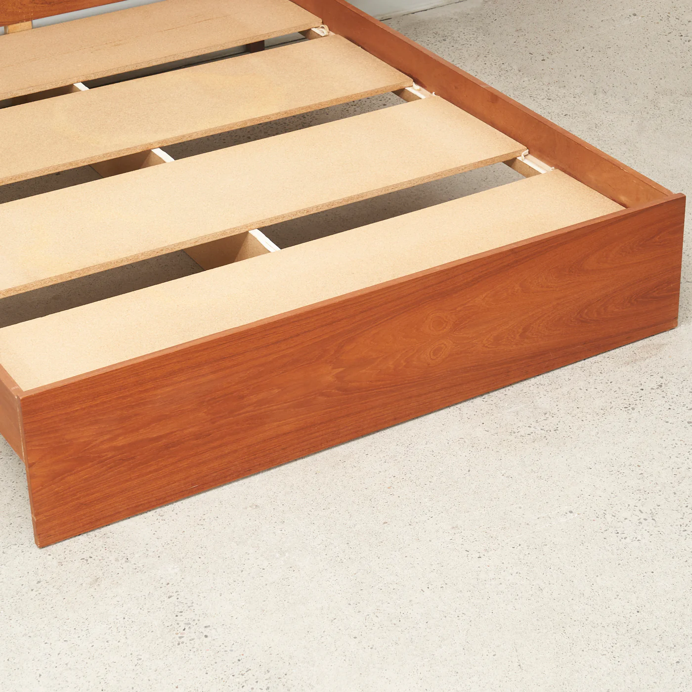 Teak Queen Bed w/ Floating Nightstands - Image 5