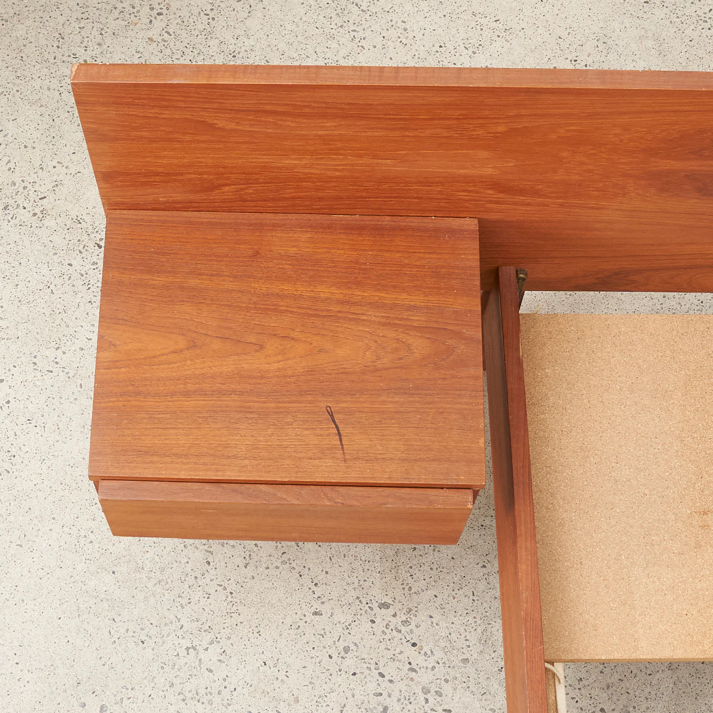 Teak Queen Bed w/ Floating Nightstands - Image 6