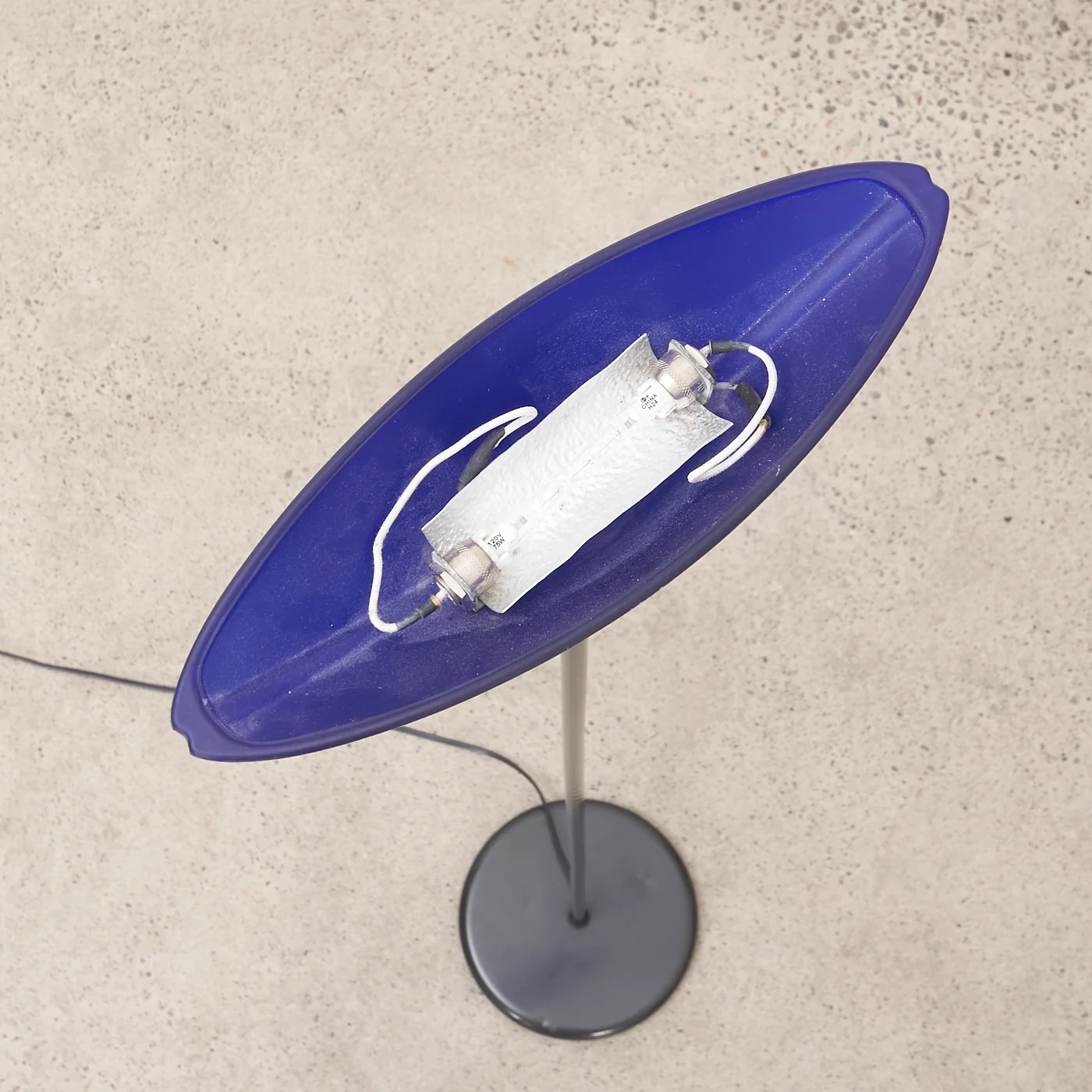 Vintage Murano Floor Lamp w/ Blue Glass Shade - Image 4