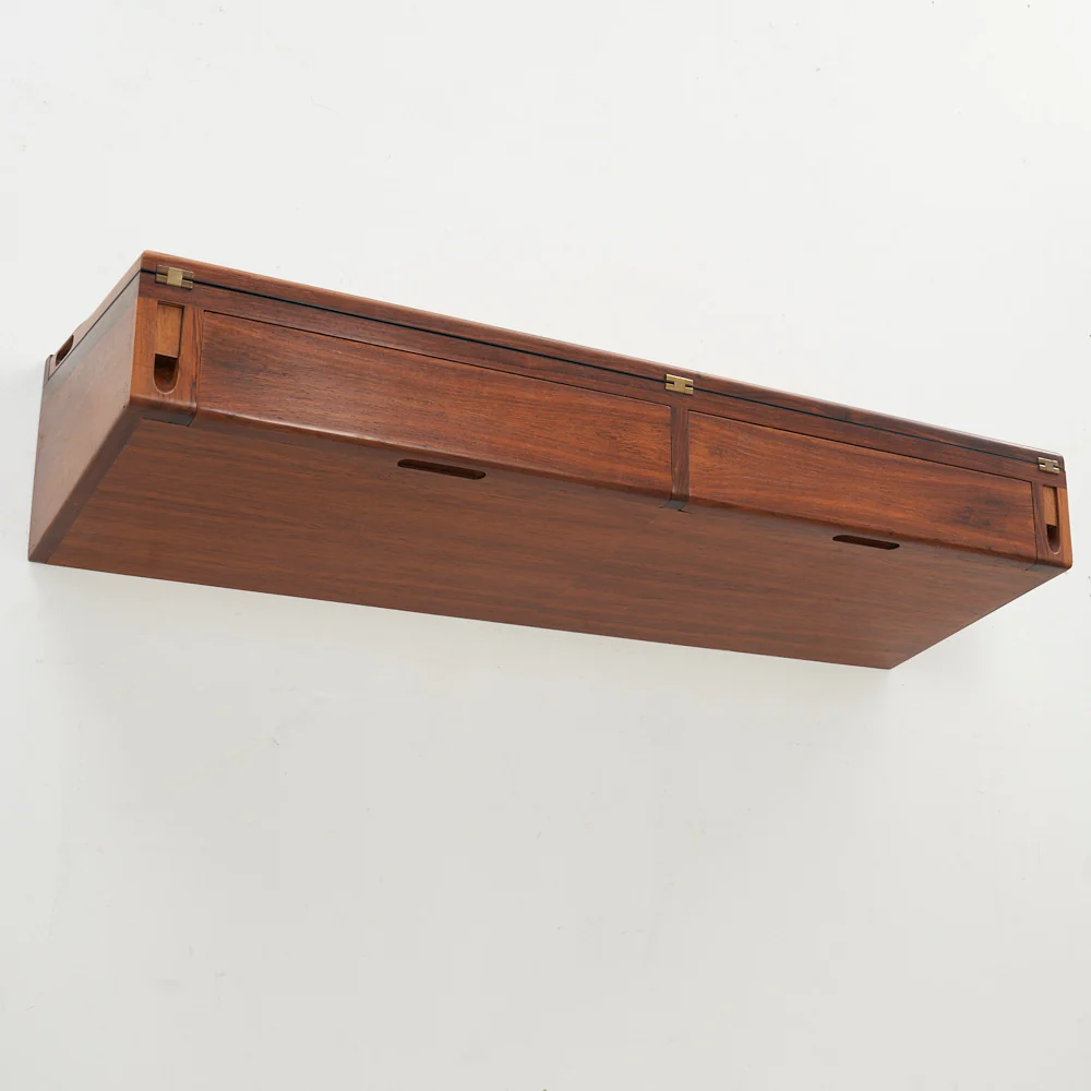 Wall-Mounted Rosewood Flip Top Desk by Arne Hovmand Olsen, Denmark - Image 12