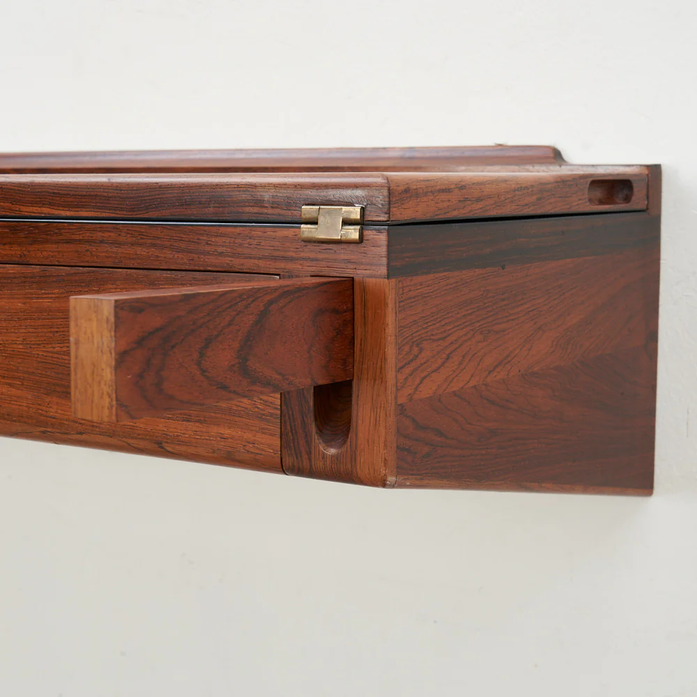 Wall-Mounted Rosewood Flip Top Desk by Arne Hovmand Olsen, Denmark - Image 14