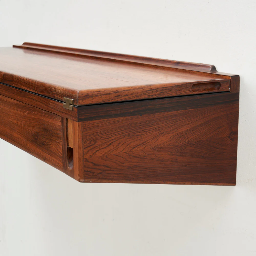 Wall-Mounted Rosewood Flip Top Desk by Arne Hovmand Olsen, Denmark - Image 15