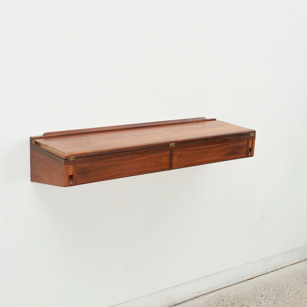 Wall-Mounted Rosewood Flip Top Desk by Arne Hovmand Olsen, Denmark - Image 4