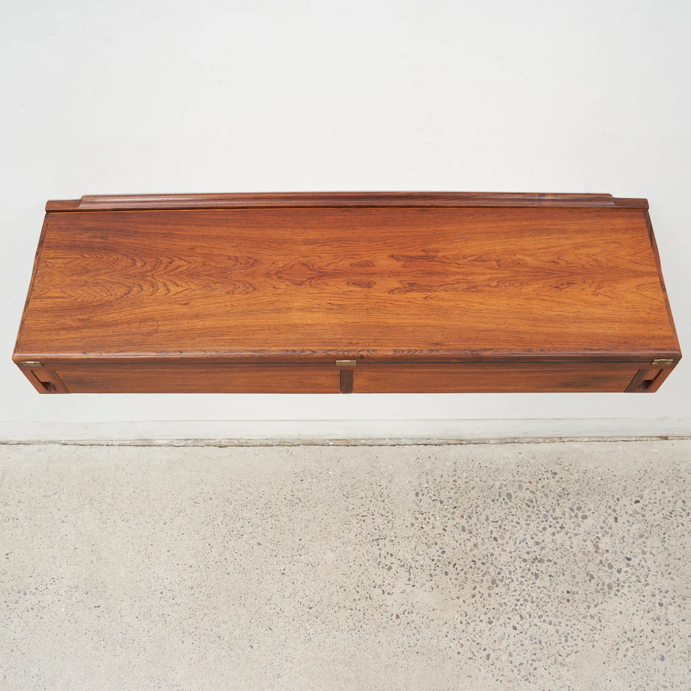 Wall-Mounted Rosewood Flip Top Desk by Arne Hovmand Olsen, Denmark - Image 5