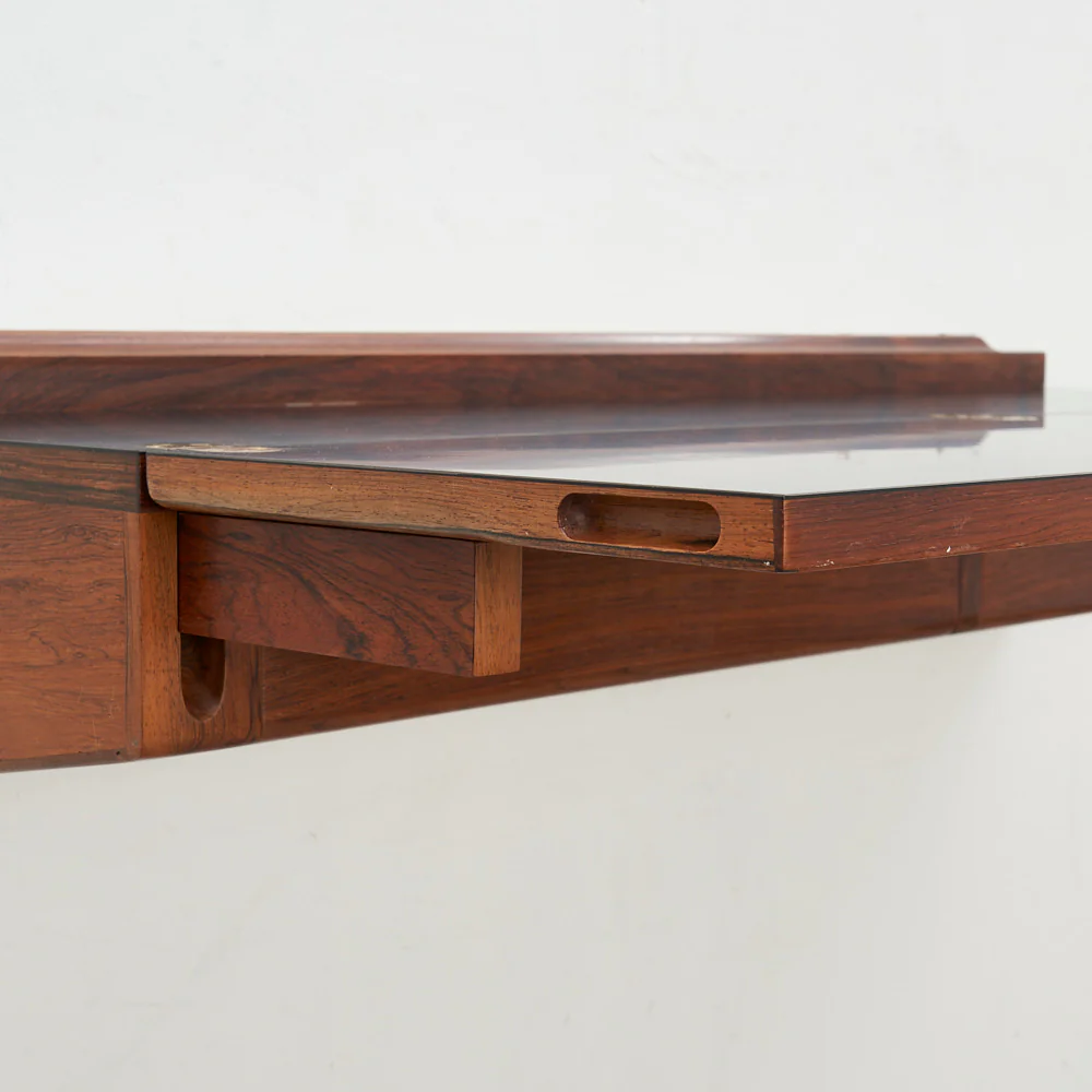 Wall-Mounted Rosewood Flip Top Desk by Arne Hovmand Olsen, Denmark - Image 7