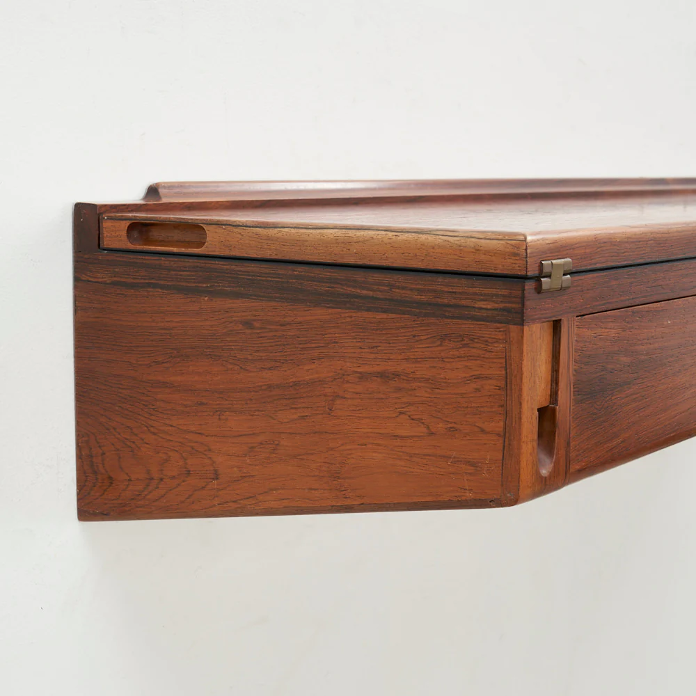 Wall-Mounted Rosewood Flip Top Desk by Arne Hovmand Olsen, Denmark - Image 9